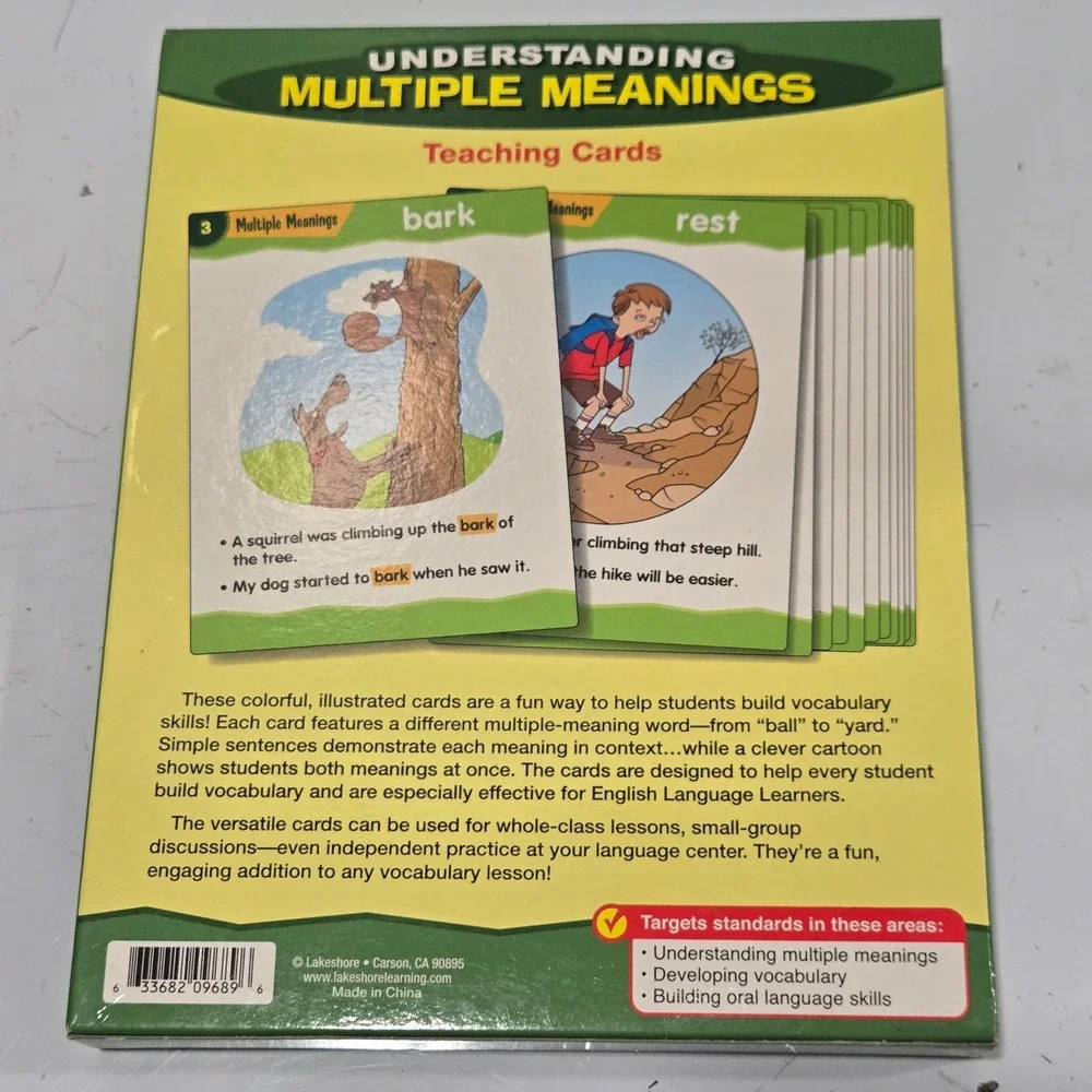 NEW Lakeshore Understanding Multiple Meanings Teaching Cards Vocabulary 40ct
